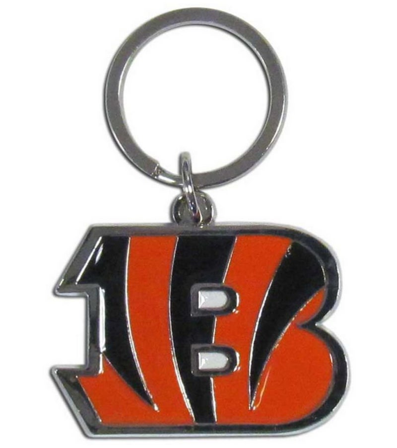 Siskiyou NFL Siskiyou Sports Fan Shop Cincinnati Bengals Chrome & Enameled Key Chain One Size Team Colors - Image 1